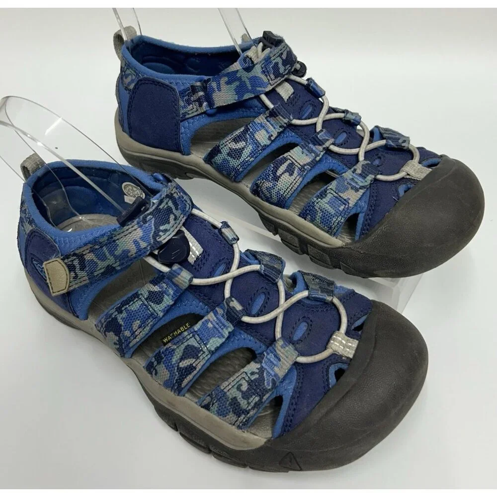 KEEN Newport H2 Hiking Sandal Blue Camo Kids Size 5 Youth Boys Play Outdoor